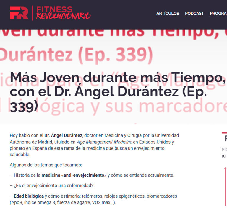 Más Joven durante más Tiempo, con el Dr. Ángel Durántez