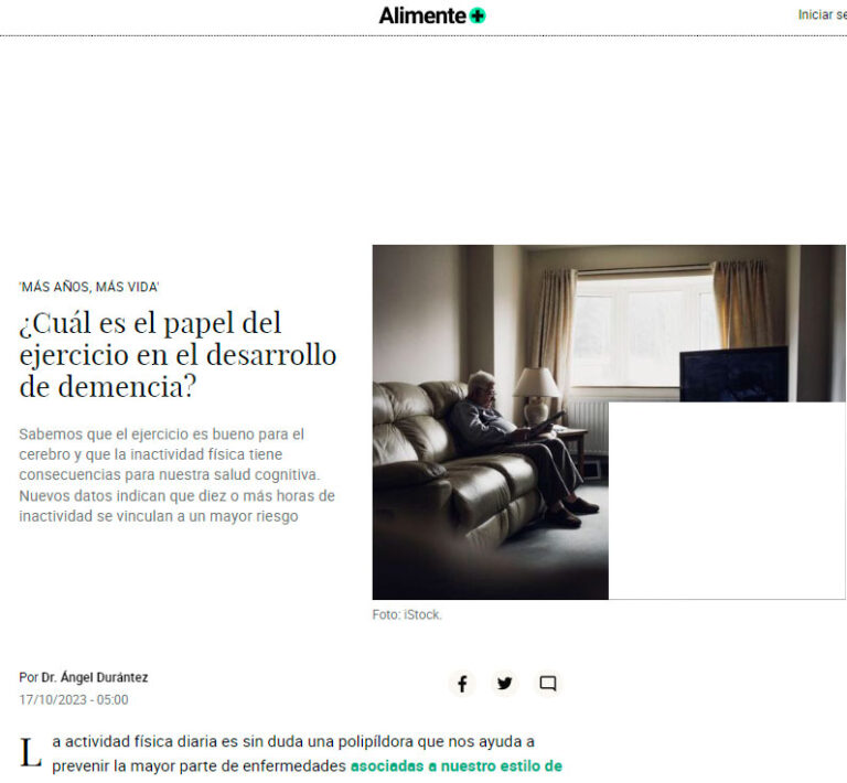 ¿Cuál es el papel del ejercicio en el desarrollo de demencia?