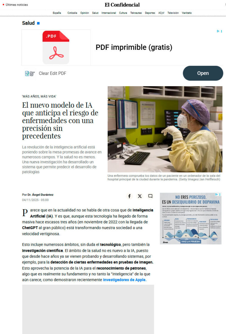 El nuevo modelo de IA que anticipa el riesgo de enfermedades con una precisión sin precedentes