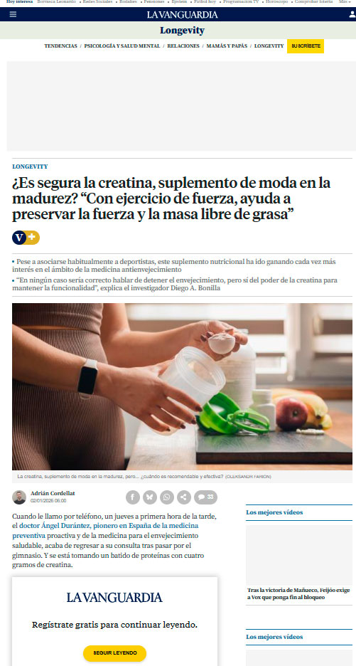 ¿Es segura la creatina, suplemento de moda en la madurez? “Con ejercicio de fuerza, ayuda a preservar la fuerza y la masa libre de grasa”