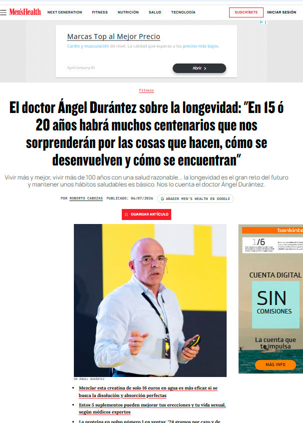 Men’s Health: El doctor Ángel Durántez sobre la longevidad
